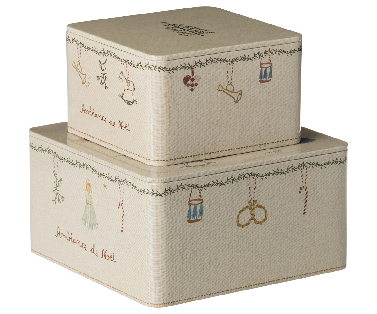 Metal box, Ambiance de noël - 2 pcs set