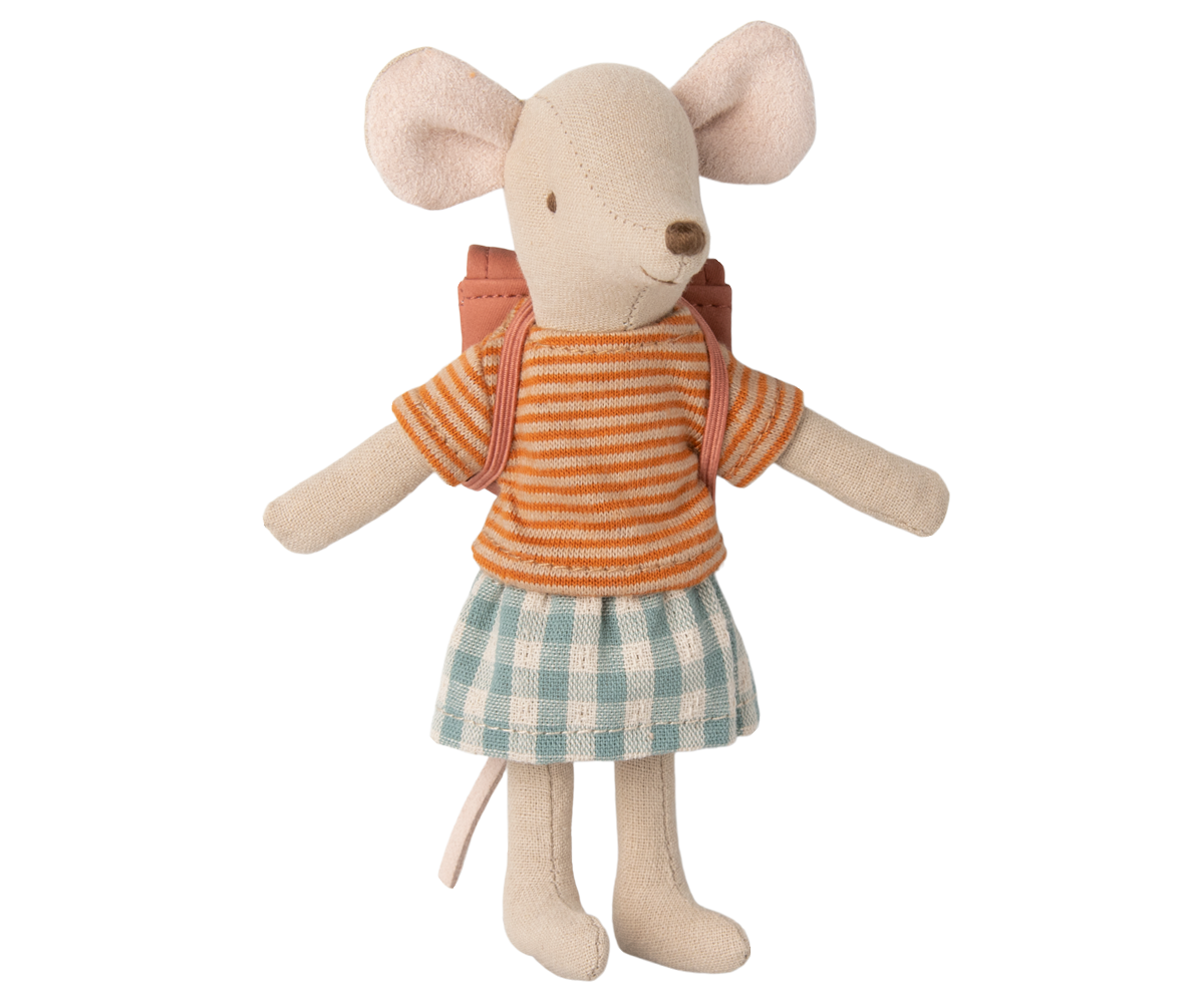 Tricycle mouse, Big sister with bag - Old rose - Maileg