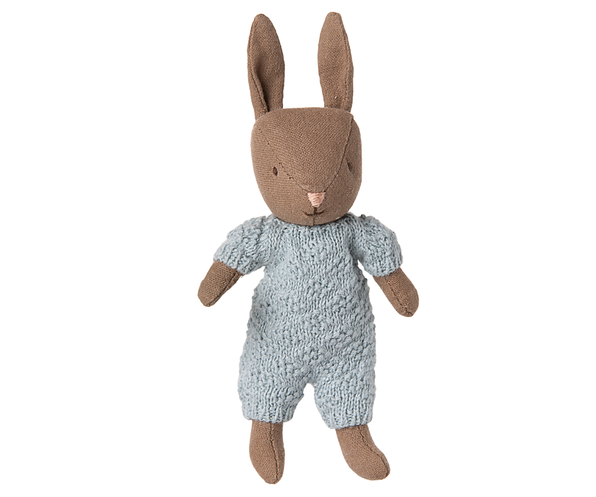 Rabbit, Micro - Brown - Blue knitted suit