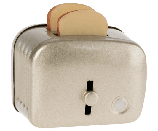 Miniature toaster with bread - Silver