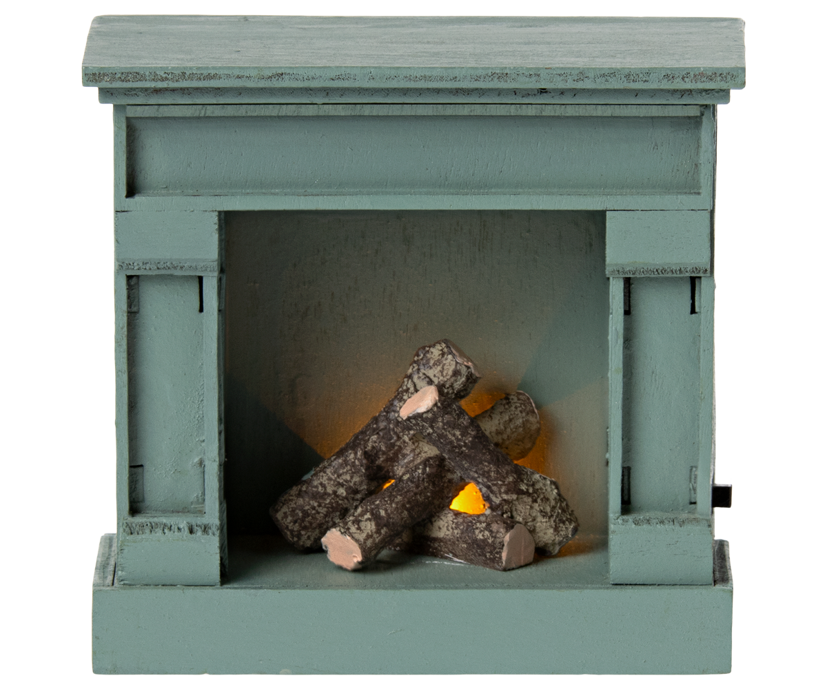 Miniature fireplace - Vintage Blue