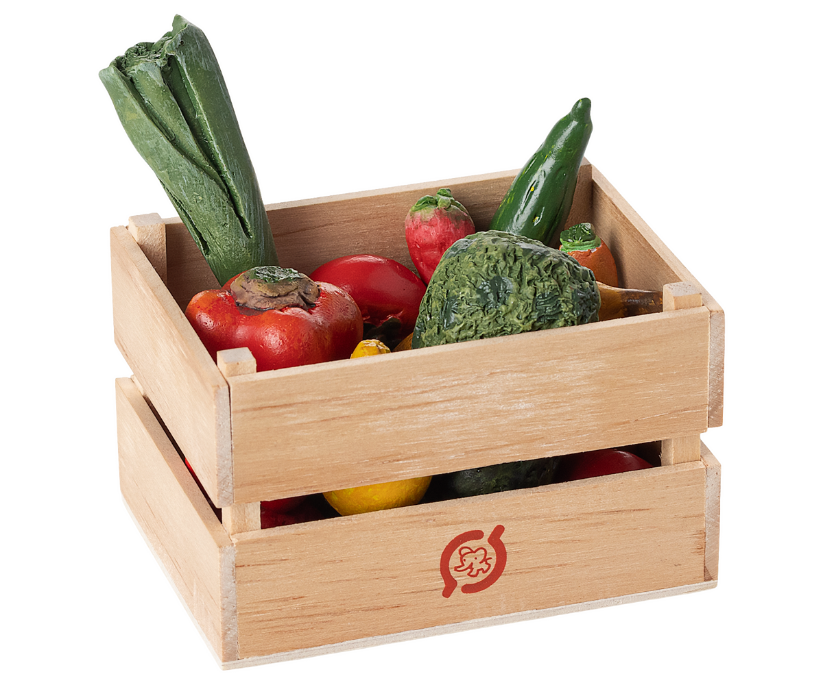 Caixa com vegetais e frutas, Miniatura