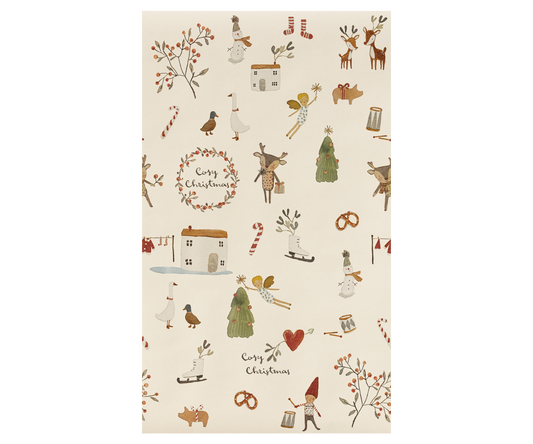Giftwrap, Cosy Christmas 10 m - Off white