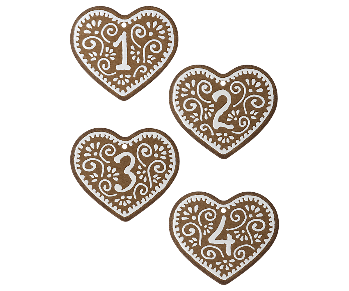 Gingerbread gift tags, No. 1-4