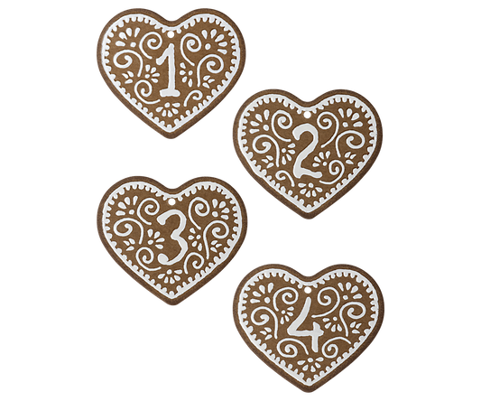 Gingerbread gift tags, No. 1-4