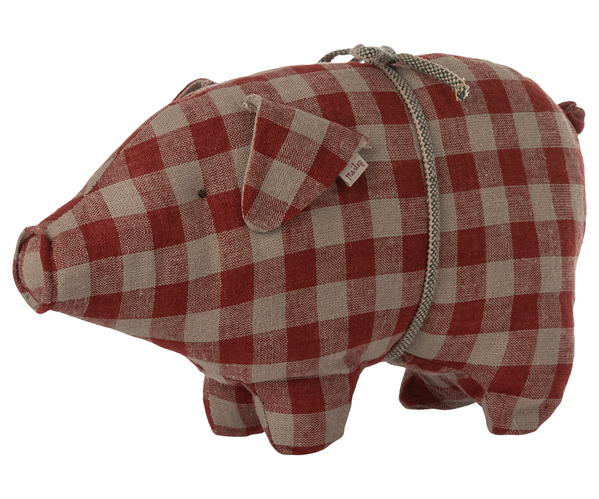 Pig, Small - Red check