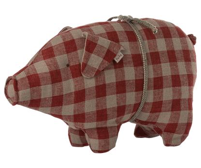 Pig, Small - Red check