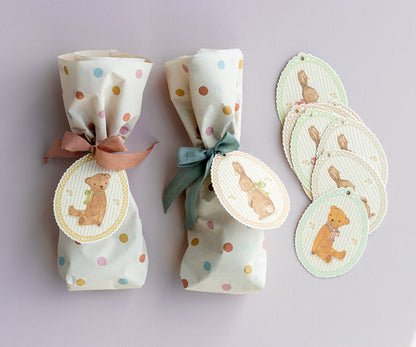 Gift tags, Bunnies and Teddies, 12 pcs.