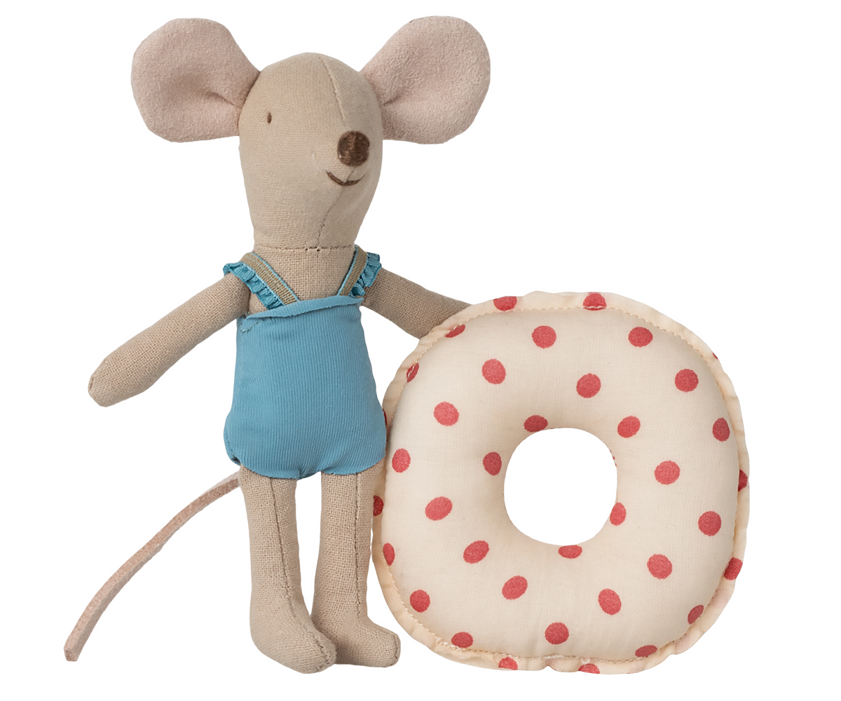 Beach mouse with float, Little sister - Red dot – Maileg EU