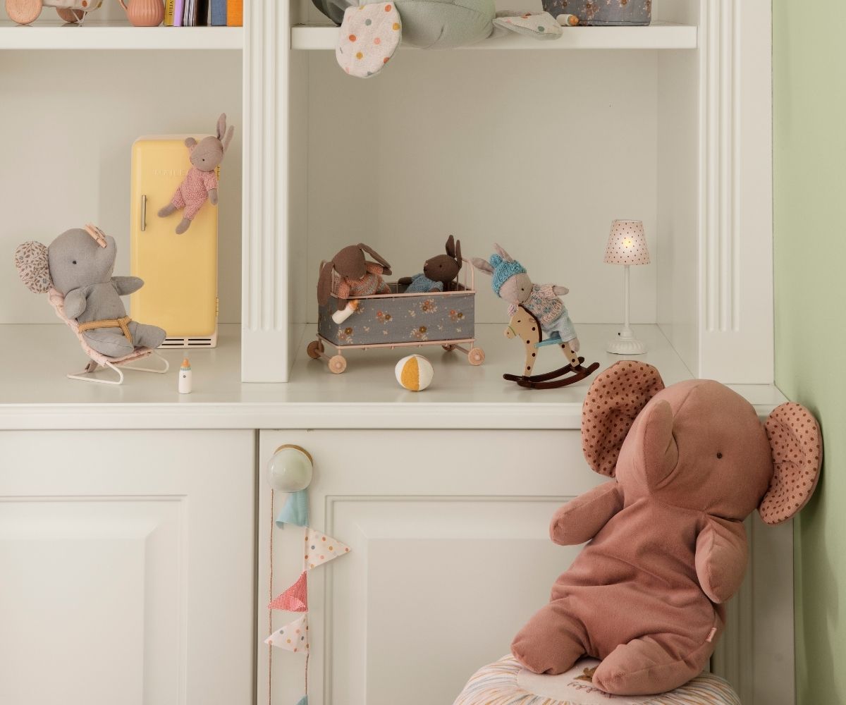 【新品】 メイレグ Maileg サファリフレンズ かば ミディアム ローズ Safari friends, Elephant, Medium - Vintage rose